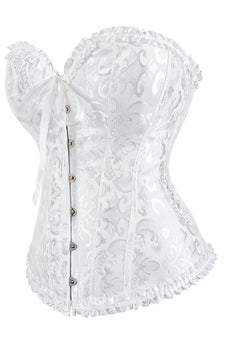 YesX YX887 Elegant White Brocade Corset up to 2XL