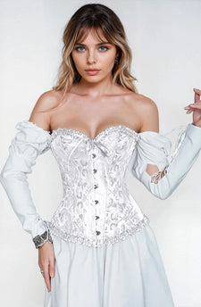 YesX YX887 Elegant White Brocade Corset up to 2XL